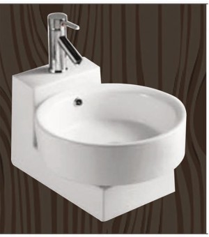 مغسلة معلق  اوتس مدور صيني أبيض 51.5 × 40.5 × 32 سم # 446